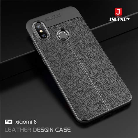 Para xiaomi mi 8 Caso Lichia Padrão Macio TPU Capa de Silicone Para