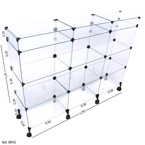 Balcão de Atendimento Modulado em Vidro Rodízios 1 50 x 1 10 x 0