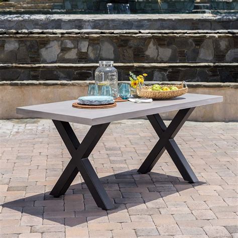 Black Concrete Outdoor Dining Table Concrete Top Outdoor Dining Table ...