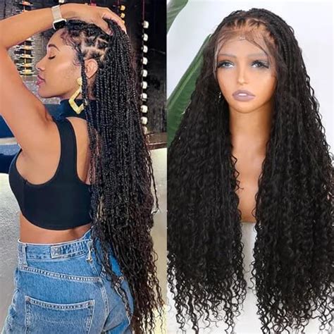 Jzhair Boho Box Braids Wig Hd Full Lace Braided Wig Virgin