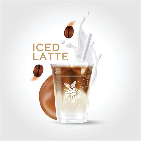 Iced Coffee Takeaway Cup Vector Illustration Iced Latte 8924641 Vector Art At Vecteezy