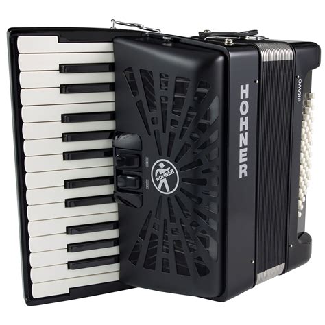 Hohner Bravo Ii 48 Black Silent Key Piano Accordion