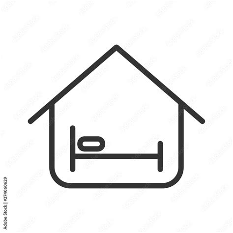 Overnight Stay House Outline Ui Web Icon Overnight Stay House Vector