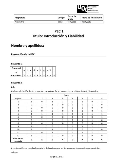 PEC1 Plantilla copia Psicometría 80 4 10 2019 20 10 PEC 1 Título