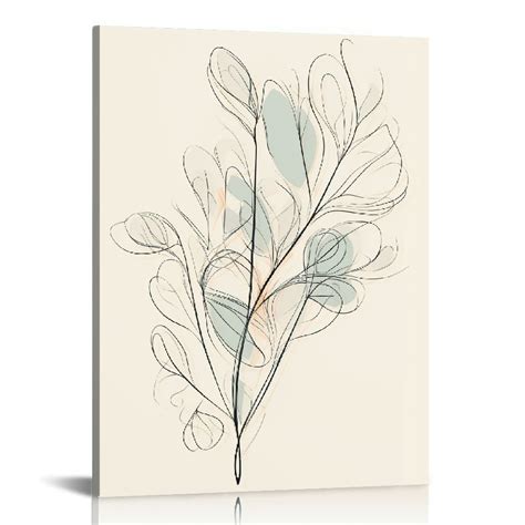 Gotuvs Neutral Botanical Prints Wall Art Flower Minimalist Canvas Wall