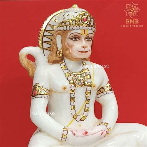 Hanuman Statue Marble Hanuman Murti Made In Natural Makrana Marble For