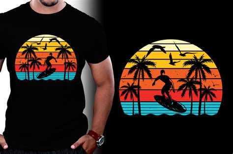 Surfing Retro Vintage Sunset Graphic Graphic By T Shirt Design Bundle