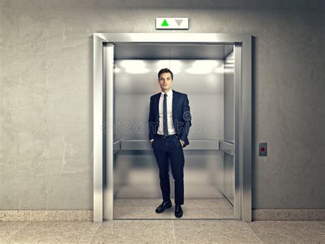 Man In Elevator Stock Photo Image Of Businessman White 107552778