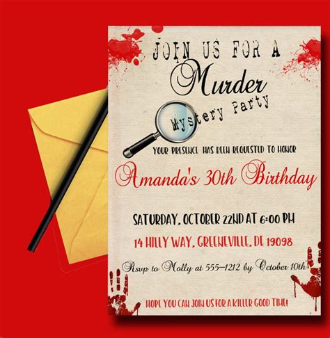 Templates Mystery Party Invitation