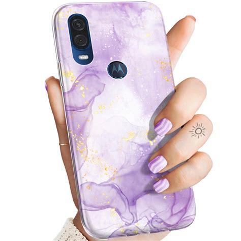 Etui Do Motorola One Vision P40 Wzory Fioletowe Fiolet Kształty