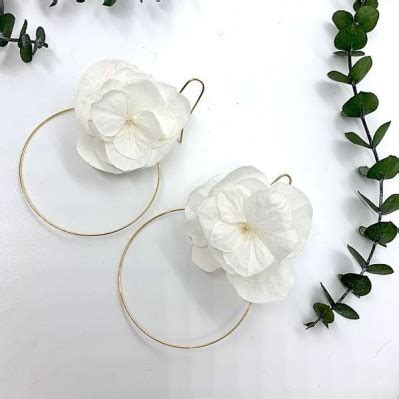 Boucles d oreilles Rhea en fleurs stabilisées BFlower Comptoir Doré