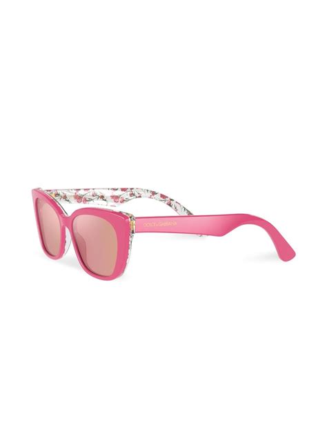 Dolce And Gabbana Eyewear Happy Garden Square Frame Sunglasses Pink Farfetch Uk