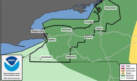 Marginal Risk Of Severe Storms Across Portions Of Wny Chautauqua Today