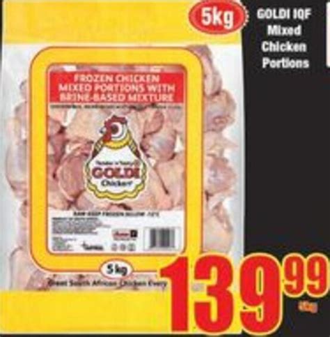Goldi IQF Mixed Chicken Portions 5kg offer at Boxer Superstores