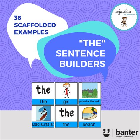 Sentence Builders The” Definite Article Banter Speech And Language