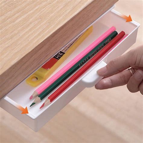 Under Desk Storage Box Under Standing Desk Shelf Eraser Students Use Ebay