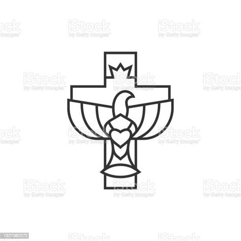 Church Logo Christian Symbols The Cross Of Jesus Christ And The Symbol Of The Holy Spirit Is A