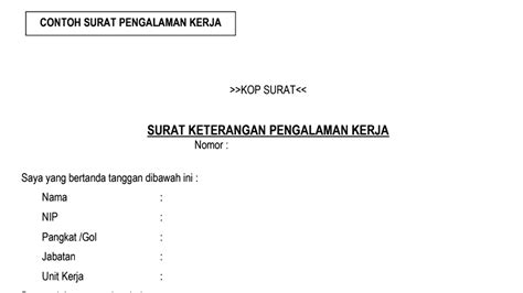 4 Contoh Surat Keterangan Pengalaman Kerja Untuk Lampiran Portofilio