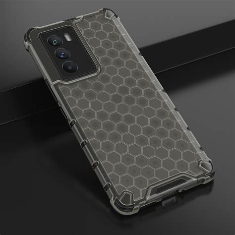 For Honor Play 40 Plus Honeycomb Shockproof Phone Case Black