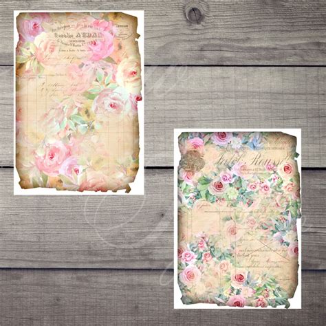 Digital Floral Ephemera Printable Digital Ephemera Digital Etsy