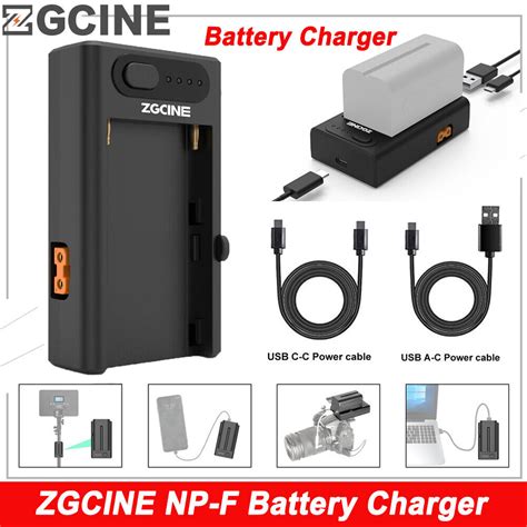 US ZGCINE NP F Fast Battery Charger Type C PD Input For Sony NP F F550