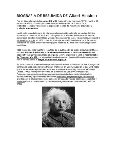 Albert Einstein Biograf A Y Logros Del Cient Fico En Pocas Palabras