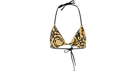 Versace Barocco Bikini Top In Metallic Lyst