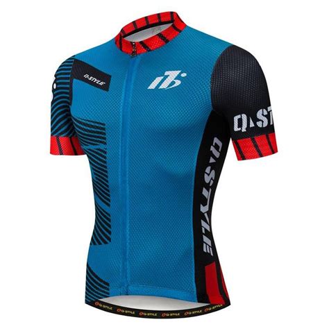 Cycling Jersey Men Short Sleeve Breathable Quick Dry With 3 Rear Pockets Silicone Hem Full Zip