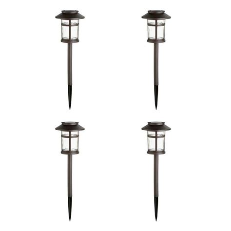 Hampton Bay Duncan Lumens Bronze Led Weather Resistant Outdoor Solar