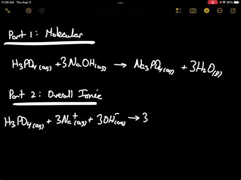 Write Balanced A Molecular B Overall Ionic And C Net Ionic