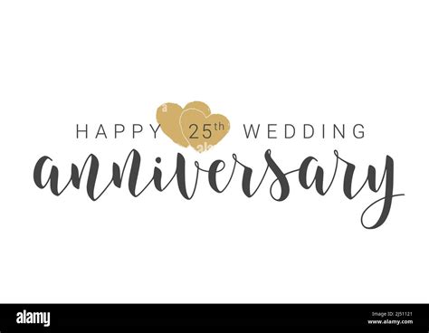 Handwritten Lettering Of Happy Th Wedding Anniversary Template For