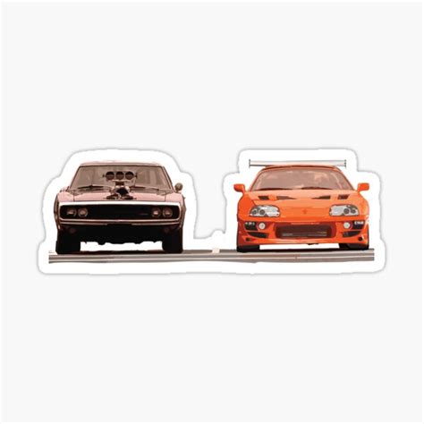 Paul Walker Supra Mk Jz Gte Vs Dom Dodge Charger R T Sticker