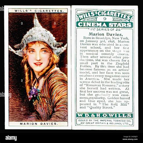 Portrait Of Marion Davies Vintage Cigarette Card 02 Stock Photo Alamy