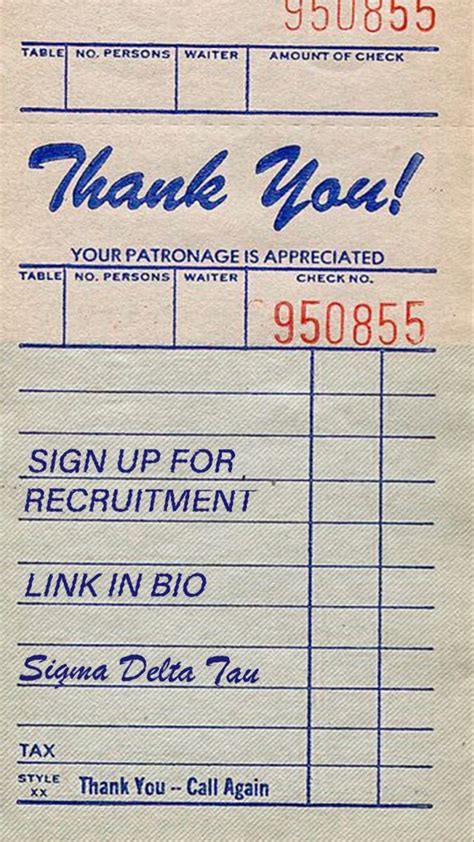 A Blue And White Check Card With The Words Thank You Written In Red On It