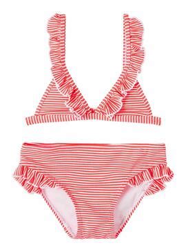 Bikini Name It Zannah Rayas Naranja para Niña