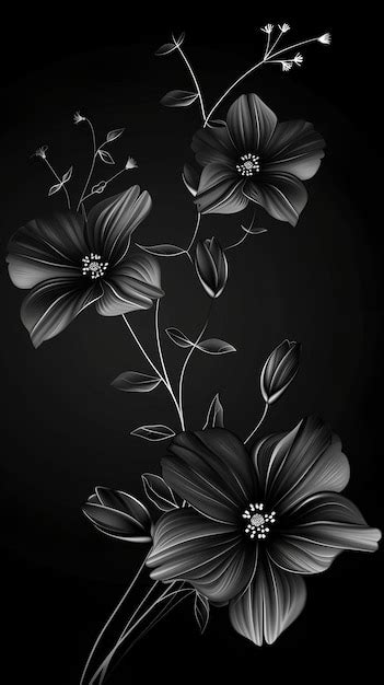 Premium Photo Dark Flower Black Background Wallpaper For Phone