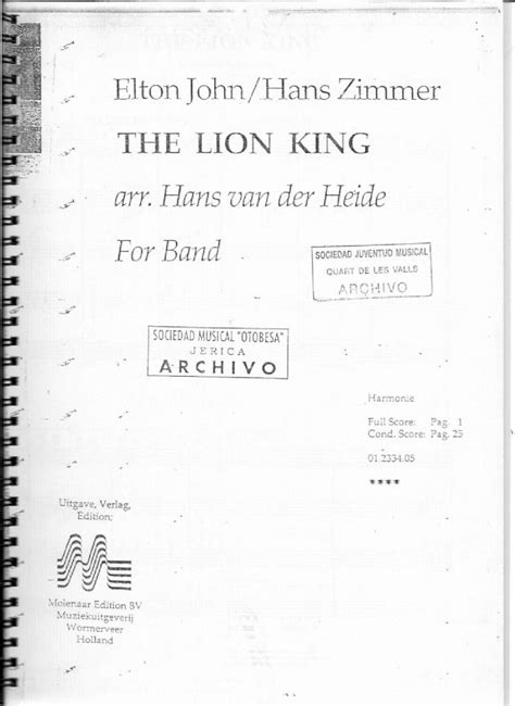 (PDF) The Lion King - Hans Zimmer - DOKUMEN.TIPS