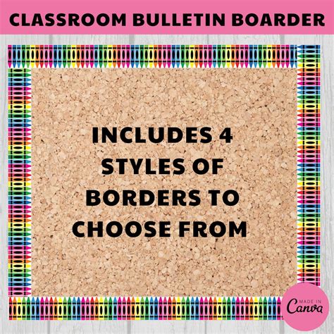 Printable Classroom Bulletin Board Border Editable Canva Template