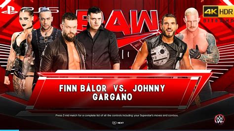 WWE 2K23 PS5 FINN BÁLOR vs JOHNNY GARGANO RAW MARCH 6 2023 4K