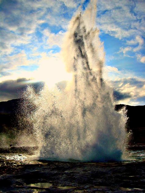 Strokkur Haukadalur Valley Iceland Water At A Depth Of Flickr