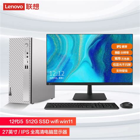 联想lenovo天逸510s 台式机电脑整机 12代i3 12100 8g 1t256g Ssd Wifi6 蓝牙 Win1121