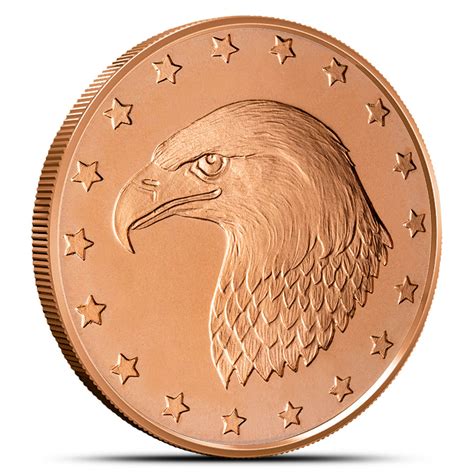 1 Oz GSM Eagle Head Copper Round New L BGASC