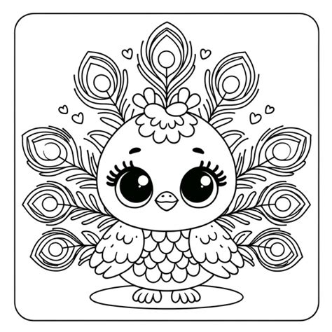 Cute Peacock Coloring Page 4 Free Printable Pages