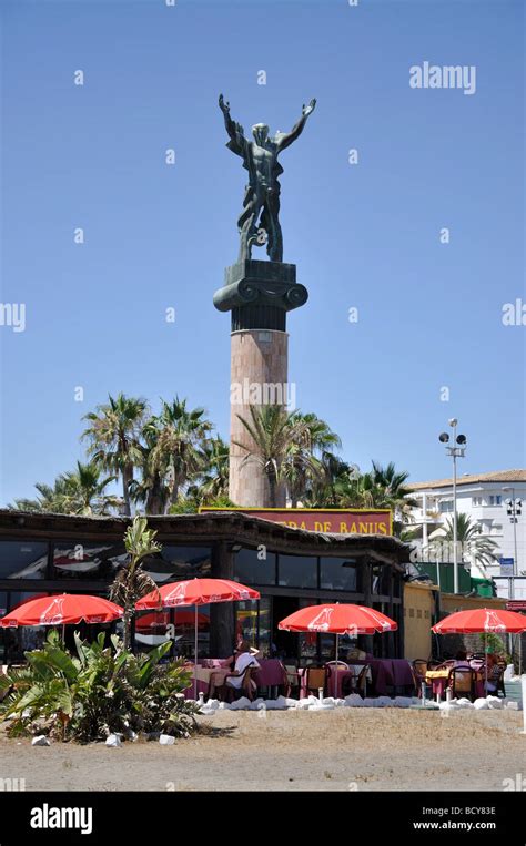 La Victoria Statue And Playa Puerto Banus Puerto Banus Costa Del Sol