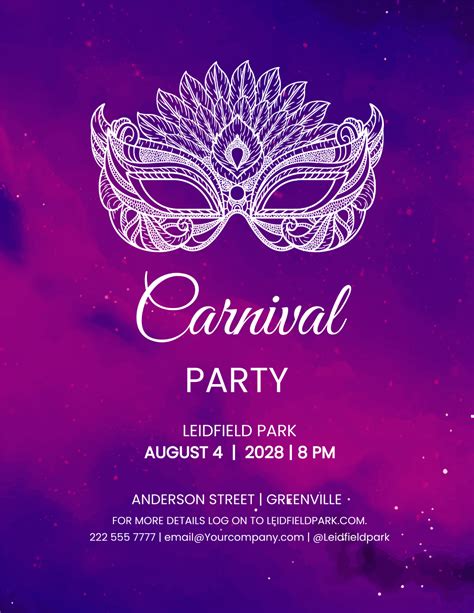 Mardi Gras Carnival Flyer Template Edit Online And Download Example