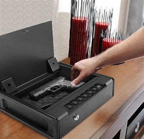 Biometric Gun Safe For Pistols Quick Access Handgun Safe For Home Fingerprint Hand Gun Safe