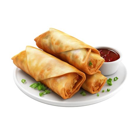 Asian Food Spring Rolls 3d Illustration Cuisine Asian Food Png