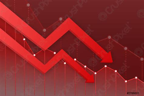 Money Loss Cash With Down Arrow Stocks Graph Concept Of Stock Vector