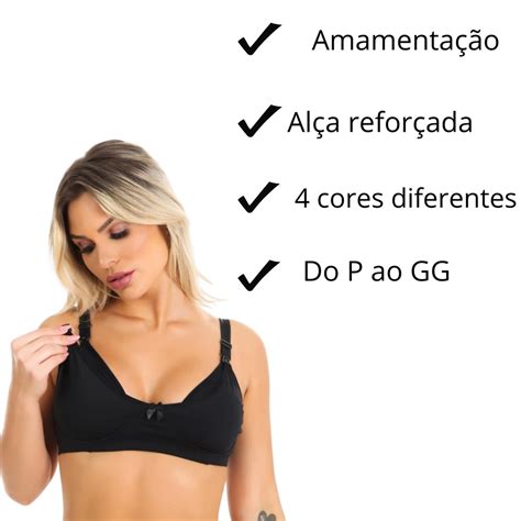 KIT 2 Sutiãs Amamentação para Grávida Sutian Reforçado Gestante