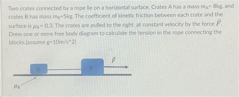 Solved Two Crates Connected By A Rope Lie On A Horizontal